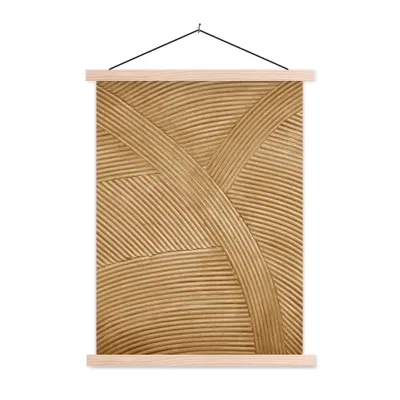Produktbild von MuchoWow® Textilposter Struktur - Natur - Kunst - Rattan 120x160 cm mit holzfarbenen Rahmen - Plakatkarton