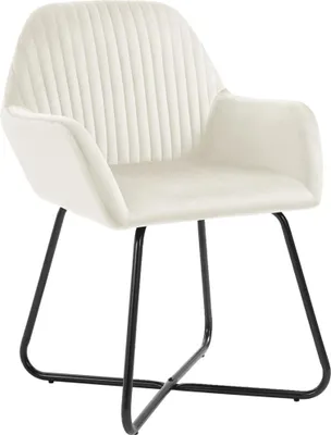 Produktbild von vidaXL Esszimmerstühle 4 Stk. Creme Samt