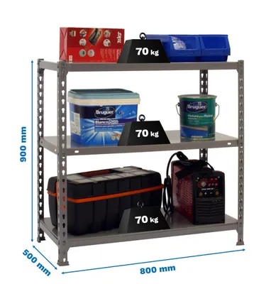 Produktbild von Metallregal ECOCLICK MINI 3/500 900 GRAU