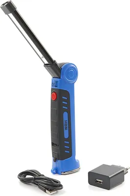 Obrázok produktu pre LED pracovná dielenská lampa, skladacia, nabíjateľná, s magnetom a háčikom, 300lm, HBM
