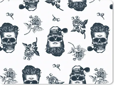 Produktbild von MuchoWow® Mauspad Mousepad Muster - Totenkopf - Rosen - Piraten - Jungen - Kinder - Kinder 23x19 cm - Mousepads - Maus Mat - Pad - Mausunterlage - Schreibtischunterlage - Mauspad