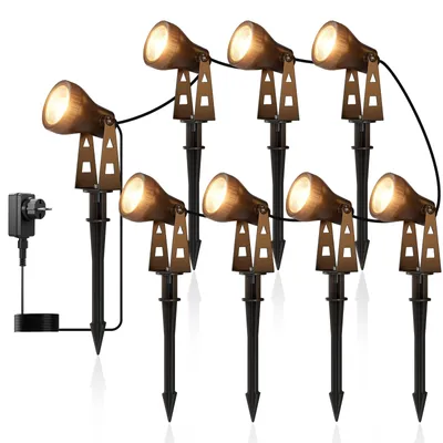 LED-Tuinstrahler-Set 8-in-1, 26 m, 24 W, Warmweiß, IP68