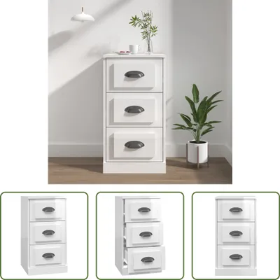 Produktbild von The Living Store Sideboard Hochglanz-Weiß 36x35,5x67,5 cm Holzwerkstoff