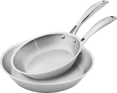 Imagen del producto de Juego de sartenes de 2 piezas, 20 + 28 cm, acero inoxidable, apto para todo tipo de cocinas
