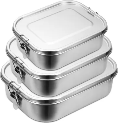 Produktbild von Yakimz Edelstahl Brotdose,Nachhaltige Lunchbox für Büro Schule Picknick,800ml+1200ml+ 1400ml