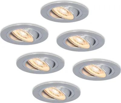 Produktbild von hoftronic LED Einbaustrahler 6W 570lm 2700K Dimmbar Schwenkbar Edelstahl