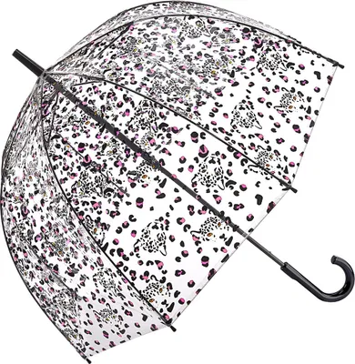 Produktbild von Fulton Glockenschirm Stockschirm Damen Transparent Durchsichtig Kuppel Leopard