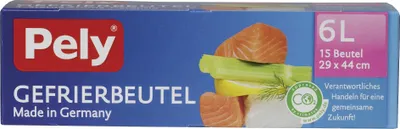 Produktbild von PELY Gefrierbeutel 6l 29x44cm Klimaneutral 15 Beutel