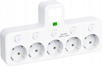 Obrázok produktu pre Rozbočovač Napájacieho Kabela 5-Výstupový Napájací Panel Spínač Napájacieho Panela