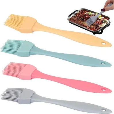 Produktbild von Silikonige Keukenborstel, 4 Stück, Waschbar, Naturhaar, 4 Farben