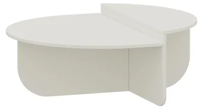 Produktbild von Couchtisch ‘Tondesdaslo’ mit doppelter Tischplatte halbrund 90 x 90 x 35 cm Weiß