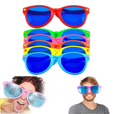 6er Set Jumbo-Sonnenbrillen aus Kunststoff, bunt, für Partys