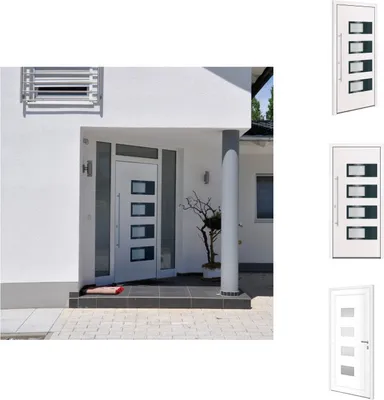 Obrázek produktu pro vidaXL Vchodové dveře bílé 100x210 cm Hliník a PVC - Vchodové dveře