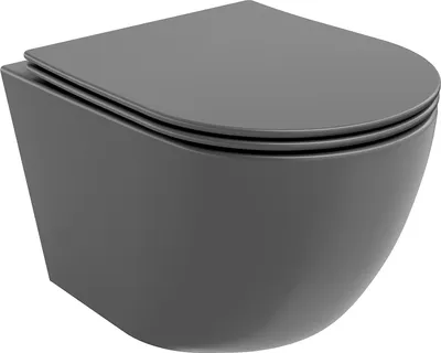 Immagine prodotto di Mexen Lena WC senza bordo con sedile a chiusura rallentata slim, duroplast, grigio scuro opaco - 30224071