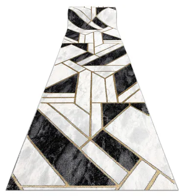 Image de Tapis de couloir EMERALD exclusif 1015 glamour, élégant marbre, géométrique noir / or 80 cm noir 80x400 cm