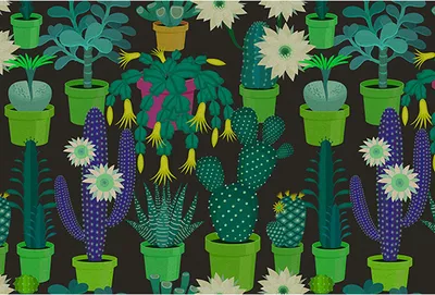 Produktbild von Tadessi Fototapete | Blumen | 4.00 m x 2.70 m | Grün | Schwarz | Wandbild | Digitaldruck