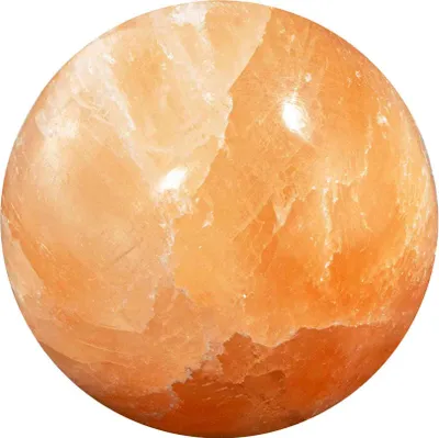 Produktbild von Pfirsich Selenit Kugel 4cm – Handgeschnitzte Kugel für Meditation und Heilung
