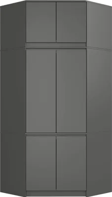 Image de Akord Armoire D'angle Avec Surmeuble Graphite Brillant 100X50X235