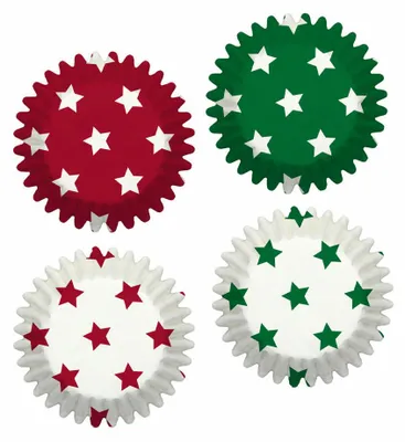 Produktbild von Birkmann Mini-Papierbackförmchen, 100 Stück, Backförmchen, Muffinbackform, Muffinform, Sterne, Ø 4.5 cm, 444805