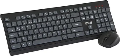 Zdjęcie produktu dla Inca IWS-519, Pełnowymiarowy (100%), Bezprzewodowy, RF Wireless, Czarny, Dołączona myszka