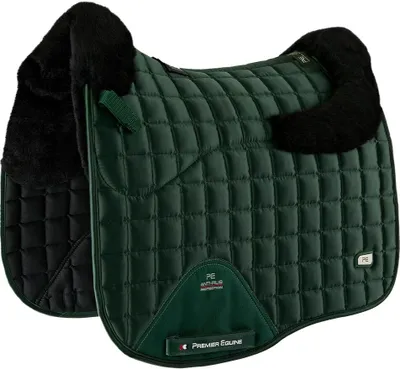 Zdjęcie produktu dla Premier Equine Atlantis Cc Satin Wool Dressage Saddlecloths Green Full Green Full