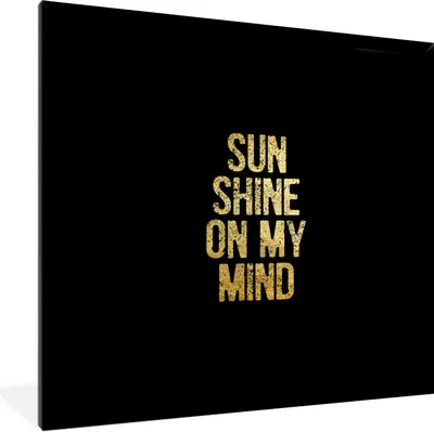 Produktbild von MuchoWow® Gerahmtes Poster Zitate - Sonne - Gold - Briefe 40x40 cm - Poster mit Schwarzem Bilderrahmen Wandposter Rahmen Foto Bilder - Mit Rahmen - Wanddekoration Schlafzimmer