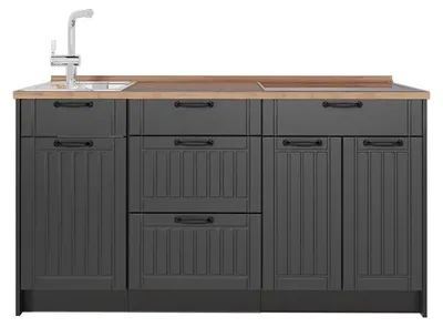 Produktbild von Küchenblock Vicco Fame-Line Dunkelgrau/Anthrazit 150 cm, AP Eiche, Model 65380