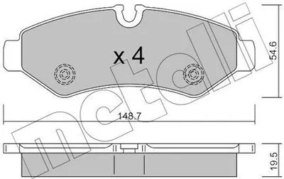 Produktbild von METELLI Bremsbeläge Satz Hinten Bremsklötze passend für MERCEDES-BENZ Sprinter 3,5-T Kastenwagen (907, 910) 22-1275-0