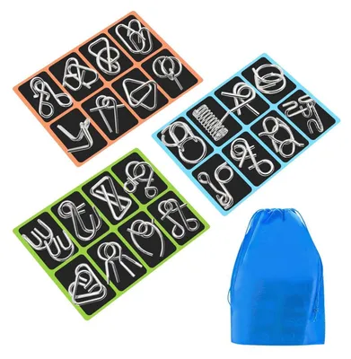 Image de Metallpuzzles : jeu de patience et de dextérité, 24 pièces, pour enfants et adultes