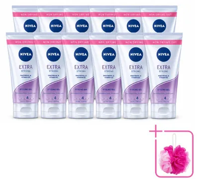 Obrázok produktu pre 12 kusov gélu na styling vlasov NIVEA Extra Strong – 150 ml – balenie s 12 kusmi
