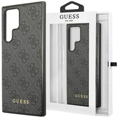 Zdjęcie produktu dla Etui Guess Guhcs23Lg4Gfgr S23 Ultra S918 - Szare Hardcase 4G Metal Gold Logo
