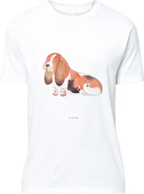 Produktbild von Mr. & Mrs. Panda Tshirt Hund Basset Hound - Weiß - Geschenk, Wauwau, Hundeliebe, T-Shirt, Baumwoll, S, Süß, Shirt, Sprüche, mit Spruch