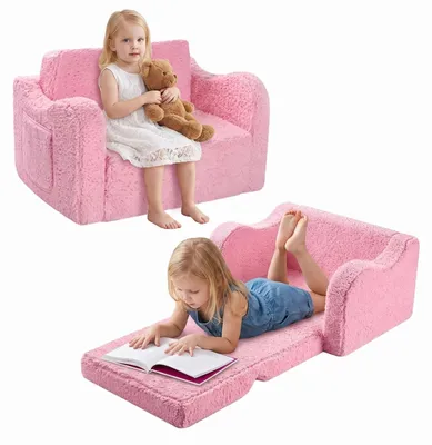 Image de Canapé 2 en 1 pour enfants, mini canapé avec housse amovible