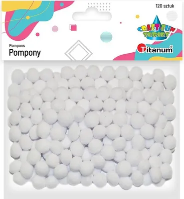 Produktbild von Weiße Pompons 10mm 120 Stück Titanum
