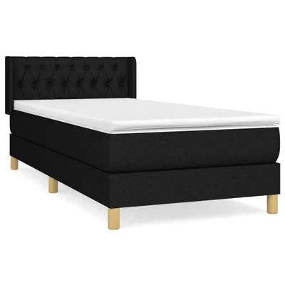 Produktbild von vidaXL Boxspringbett mit Matratze Schwarz 90x200 cm Stoff