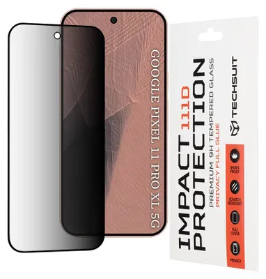 Produktbild von Techsuit 111D Privacy-Folienfolie für Google Pixel 11 Pro XL – Schwarz. (Schutzfolie für Bildschirme, die die Privatsphäre schützt)