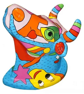 Image de Figurine de vache design Statue sculpture Figurines Décoration Nouveau buste