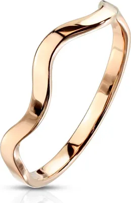 Produktbild von Damen Ring Edelstahl Welle Herren Stapelring Bandring Autiga® rosegold 59 - Ø 18,95 mm