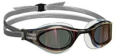 Zdjęcie produktu dla Okulary pływackie Madwave Aqua Fusion Rainbow z lustrzanymi szkłami, kolor szary, rozmiar uniwersalny