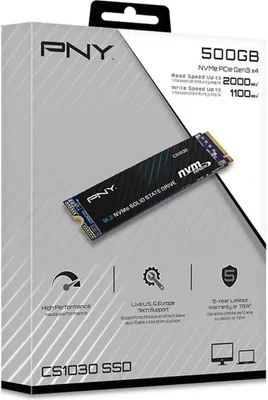 Immagine prodotto di SSD PNY CS1030, 500 GB, M.2 2280, PCIe 3.0 x4 NVMe, fino a 2000 MB/s in lettura