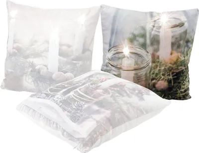 Produktbild von Kissen LED Weihnachten 2 Kerzen im Glas