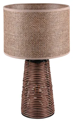 Produktbild von Tischlampe - Braun - Drahtgeflecht - Rattangeflecht - 2-flammig - H 40 cm