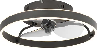 Produktbild von DeckenventilaTor Schwarz 50cm inkl LED Dimmbar mit Fernbedienung Maddy