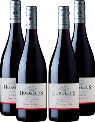Produktbild von Horgelus Rouge de Gala - 4er Set Rotwein Merlot 0,75L (13% Vol) aus Frankreich / Côtes de Gascogne - [Enthält Sulfite]