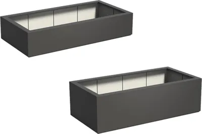 Produktbild von Adezz Pflanzgefäß Carrez mit Boden Fiberglas Pflanzkübel Blumenkübel schwarz