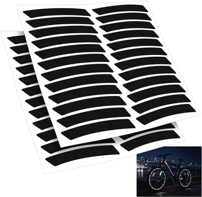 Image de Autocollants réfléchissants pour vélos, lot de 64 autocollants réfléchissants, film réfléchissant, adhésif, autocollants lumineux pour casques de vélo et motos