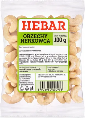 Produktbild von Cashewkerne 100 G - Ganze Kerne - Ungesalzen - Eiweißquelle - Ohne Zusätze - Natürlich