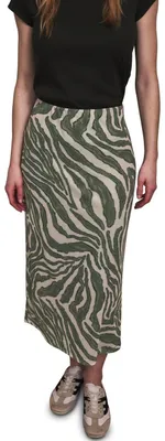 Produktbild von Street One Studio Midi-Rock mit Zebra-Muster Lichen Green 34