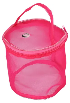Produktbild von Nähkorb, tragbarer Griff, großer Platz, Netzdesign, strapazierfähiges Nylon, breite Anwendung, Stricktasche, Rosarot