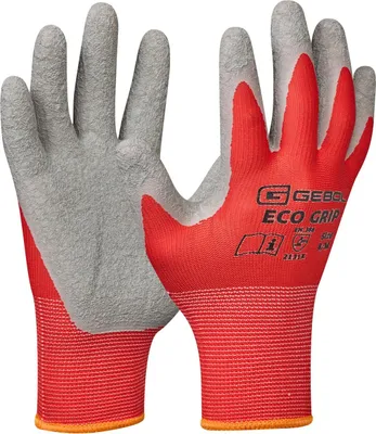 Produktbild von GEBOL Arbeitshandschuhe rot Eco Grip Gr. 8